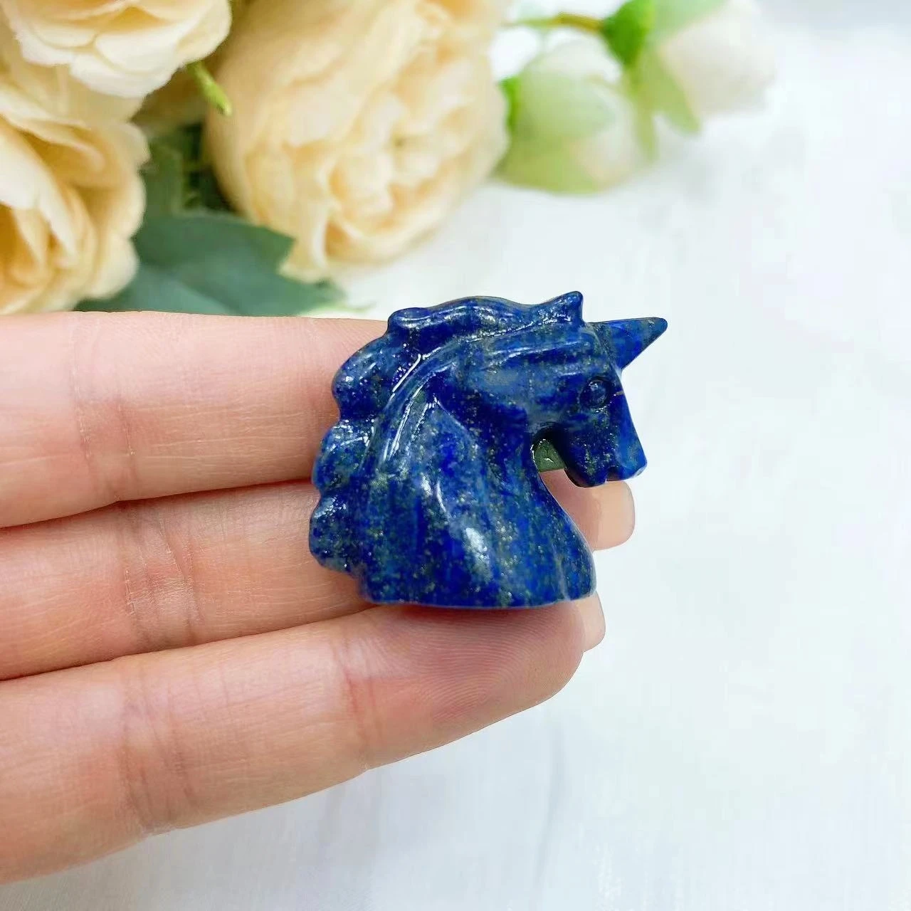 Crystal Unicorn Statue Natural Stone Carved Animal Figurine Home Decoration Reiki Healing Quartz Gemstone Ornament Gift