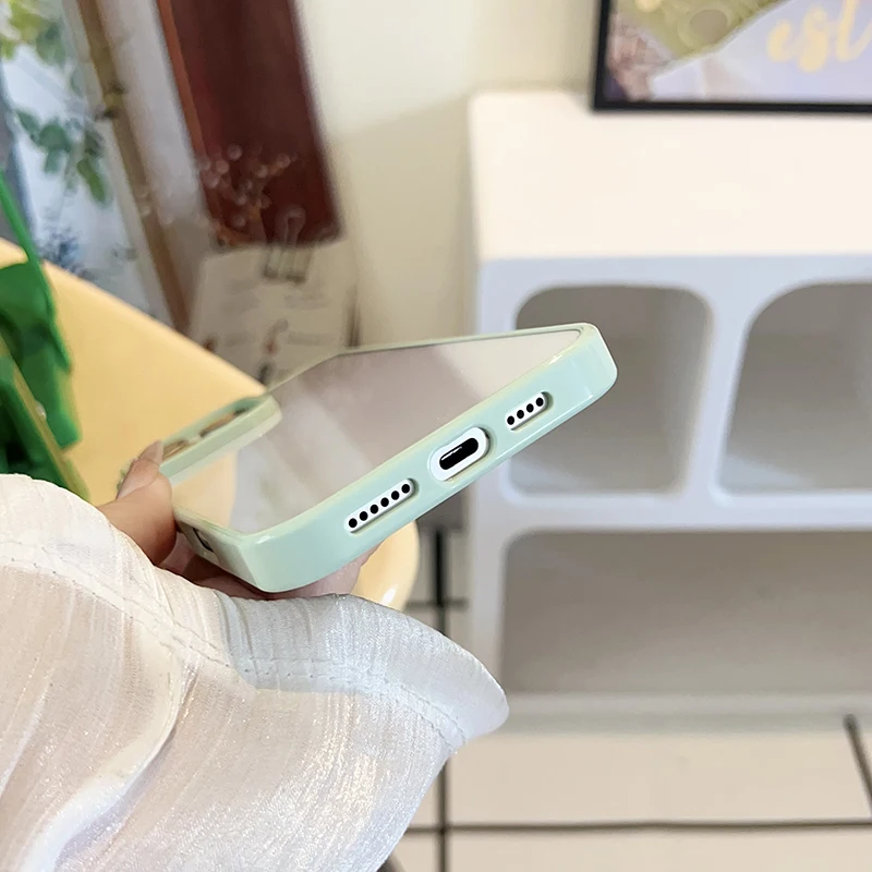 Candy Frame Clear Phone Case - Solid Acrylic Transparent Shockproof Bumper Cover