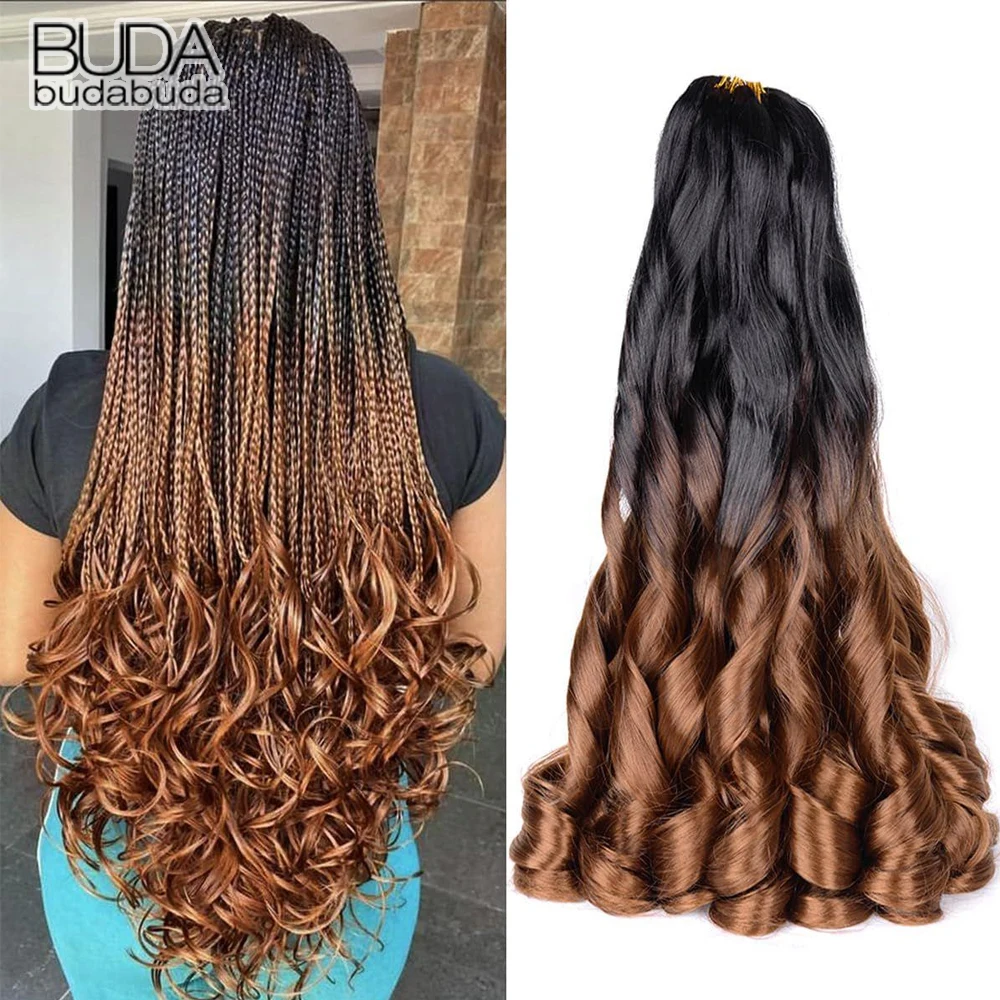 Loose Wave French Curl Braiding Hair 16/24" Synthetic Spiral Curls Braids Hair Extensions Pre Stretched Loose Wavy Crochet Hair 1