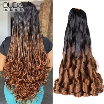Loose Wave French Curl Braiding Hair 16/24" Synthetic Spiral Curls Braids Hair Extensions Pre Stretched Loose Wavy Crochet Hair 1