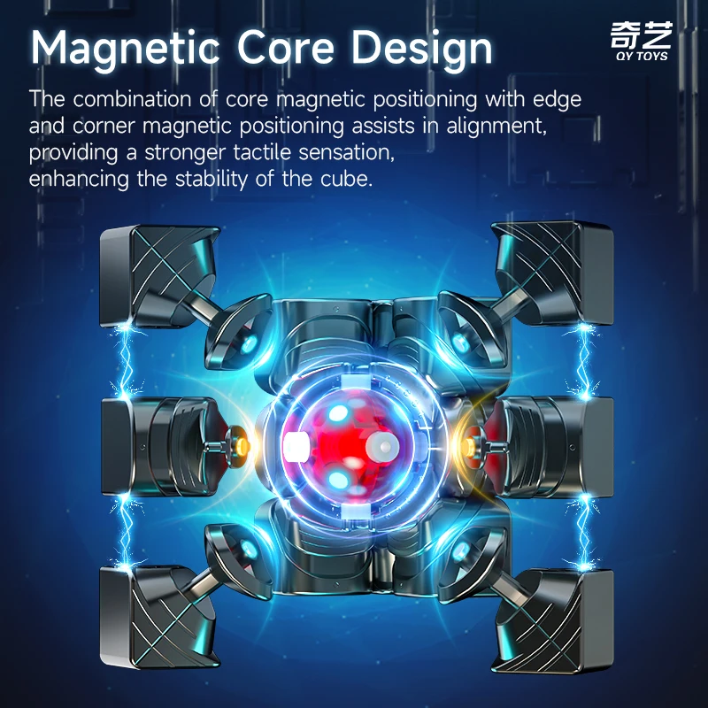 ！NEW！[Funcube] Qiyi M Pro Core UV Cube QiYi 3x3 UV Core Magnetic cube QiYi M Pro professional Speed Cubo Magico Educational Toys