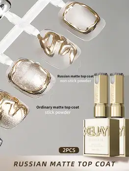 2 pezzi 15ml Rubbian opaco tap coat per unghie, cappotto di gomma trasparente a lunga durata LED UV rafforzare le unghie unghie gel con finitura superiore lucida 1