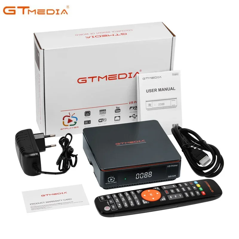 Gtmedia V9 Prime Set Tv Box 1080P Hd Ricevitore Satellitare Supporto Fta Dvb-S/S2/S2X Decoder H.265 Scheda Ca Wifi Bulit-In 2.4G