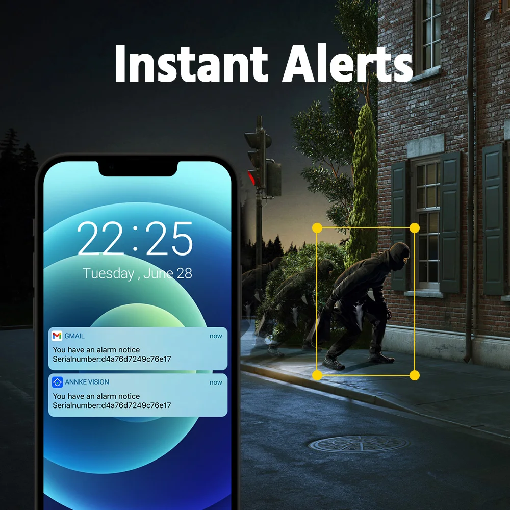 ANNKE 4K Ultra HD POE Video Surveillance System 8CH NVR Recorder With 8MP Security Cameras CCTV Kit Audio Recording 4K Ip camera view 4