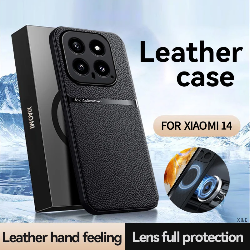 Premium Magnetic Leather Car Holder Case - Silicone Protective Back Cover