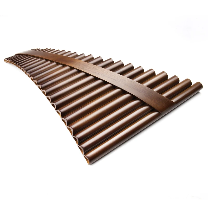 25 Pipes Handmade Bamboo C Key Made PanFlute Diagonal Wooden Strip Pan Pipes Traditional Woodwind Musical Instrument