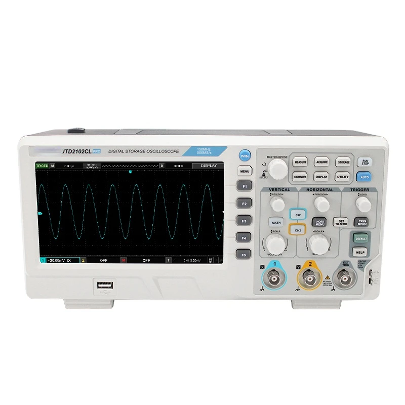 

UNI-T UTD2102CL PRO Oscilloscope Digital DIY 2 Channels Oscillograph 150MHz 500Ms/S Storage Portable USB Oscilloscopes Kit