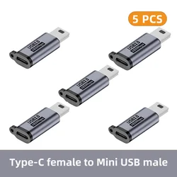 Universal USB - C to Micro/ Mini USB Male Charger Converter Adapter (5x C to Mini USB)