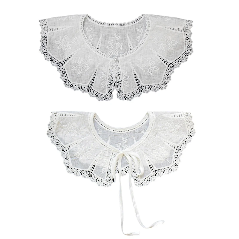 

Women Fake Half Shirt Collar Detachable Blouse Collar Lace Flower False Collar