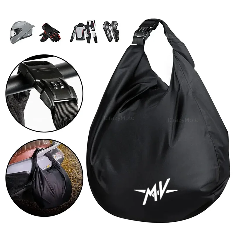 

Portable Waterproof Motorcycle Helmet Bag For MV Agusta 675 800 Brutale 800 1000 Turismo Veloce RC Large Capacity Password Lock