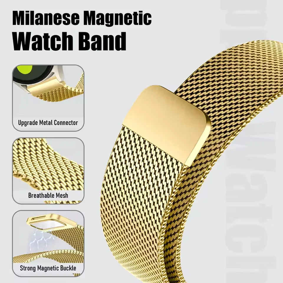 Premium Steel Mesh Milanese Loop Metal Magnetic Strap for Smartwatches, Available in Multiple Sizes