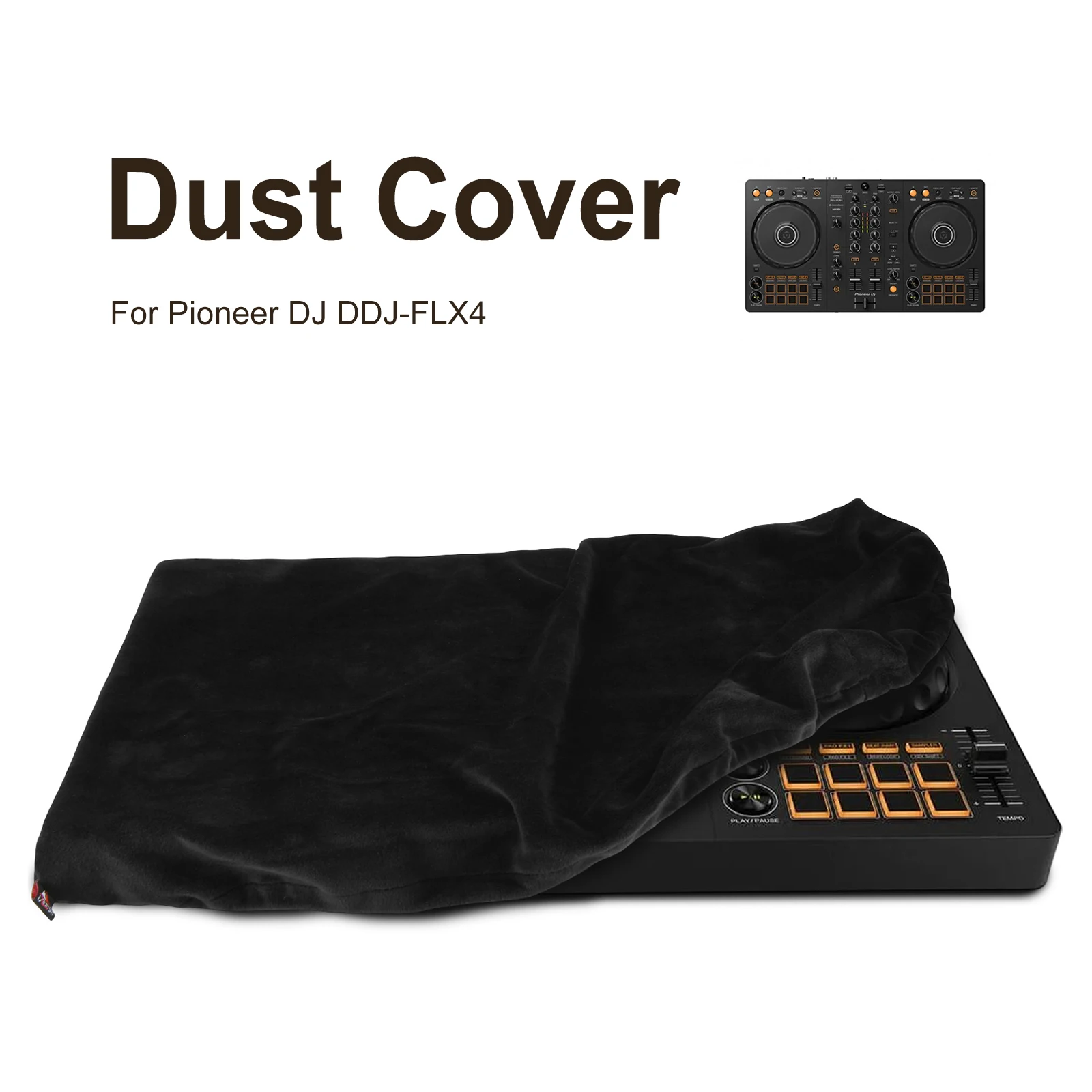 Copertura antipolvere per controller DJ Pioneer DDJ-FLX4 con fascia elastica, custodia protettiva morbida in peluche corto, copertura antipolvere riutilizzabile