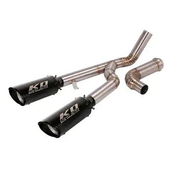 Dual outlet Motorcycle Exhaust Pipe Middle Pipe 51mm Muffler Escape Removable DB Killer Modified for 1290 Super Duke R 2014-2016