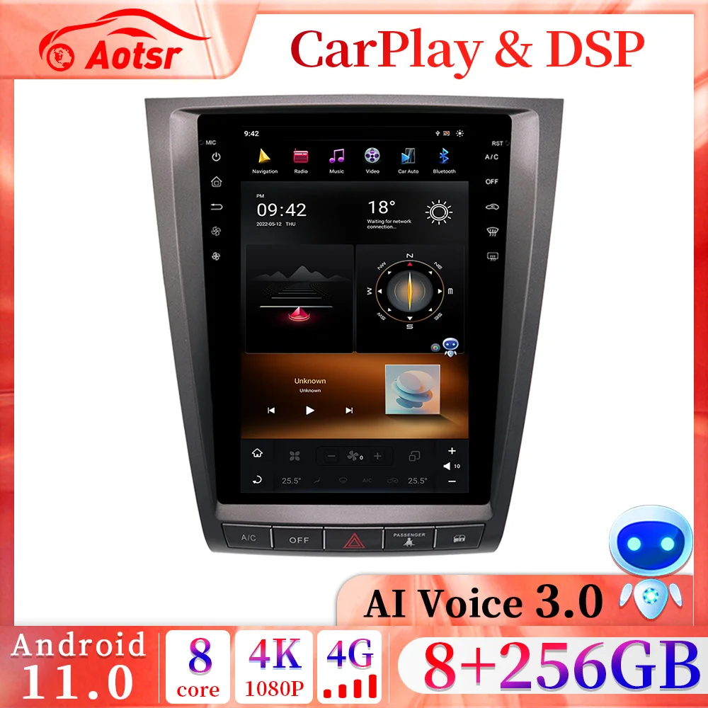 

12.1" Tesla Screen Car Radio For Lexus GS GS300 GS350 GS450 GS460 2004~2011 GPS Carplay Android 11 Multimedia Player Head Unit