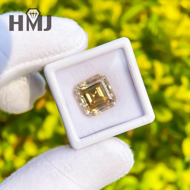 Mit GRA 0,5-10CT Loser Edelstein Asscher-Schliff Moissanit VVS1 D-Farbe/Grün/Leuchtend Blau/Champagner für DIY-Schmuckherstellung – Detail 18