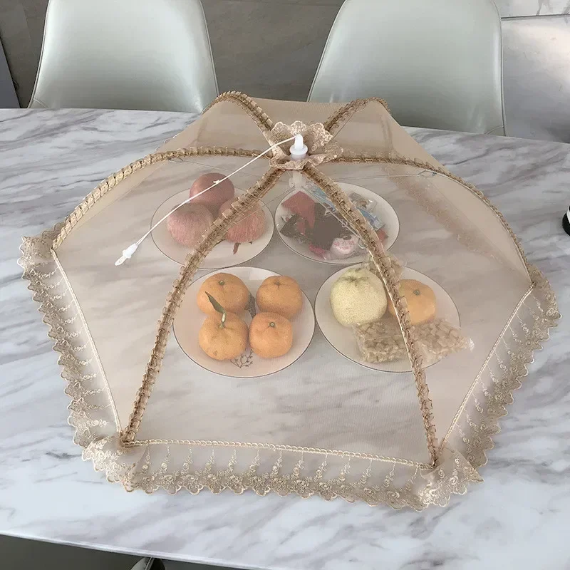 Folding Food Mesh Cover Tent Home Dining Table Kitchen Counter Vegetable Mosquito Umbrella Breathable Insect-proof Food Tool