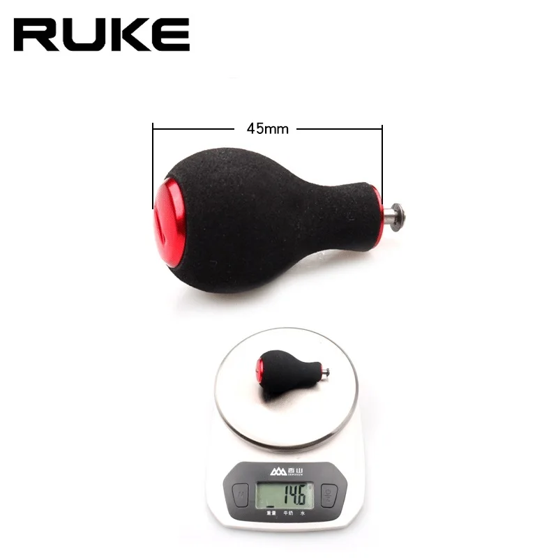 Ruke New1pc Fishing Reel Handle Knob Rocker Accessory Materails EVA Include Metal Shaft With 2pcs Bearing  4pcs Washers Reel DIY