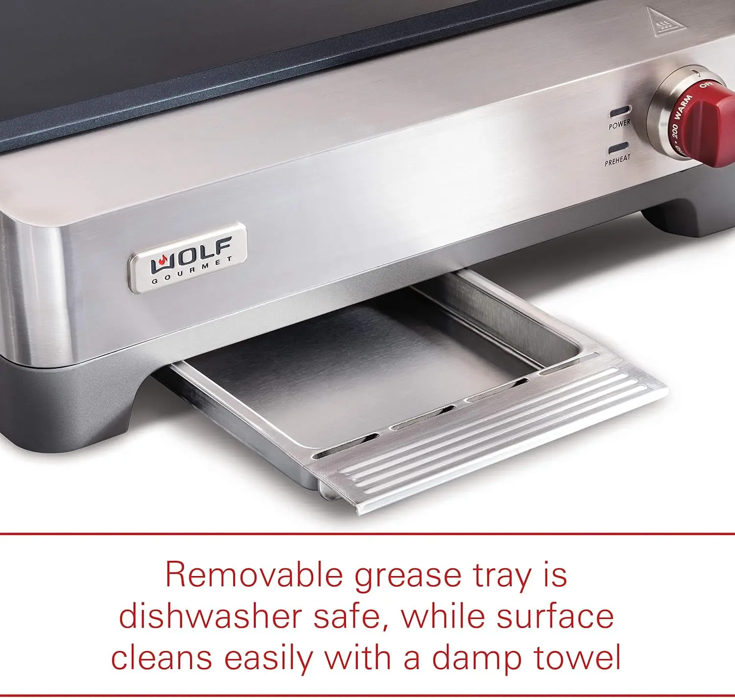 Gourmet Precision Electric Griddle, Indoor Grill, 200 sq. in, Nonstick Coating, Advanced Temperature Control, Stainless Steel, R 5