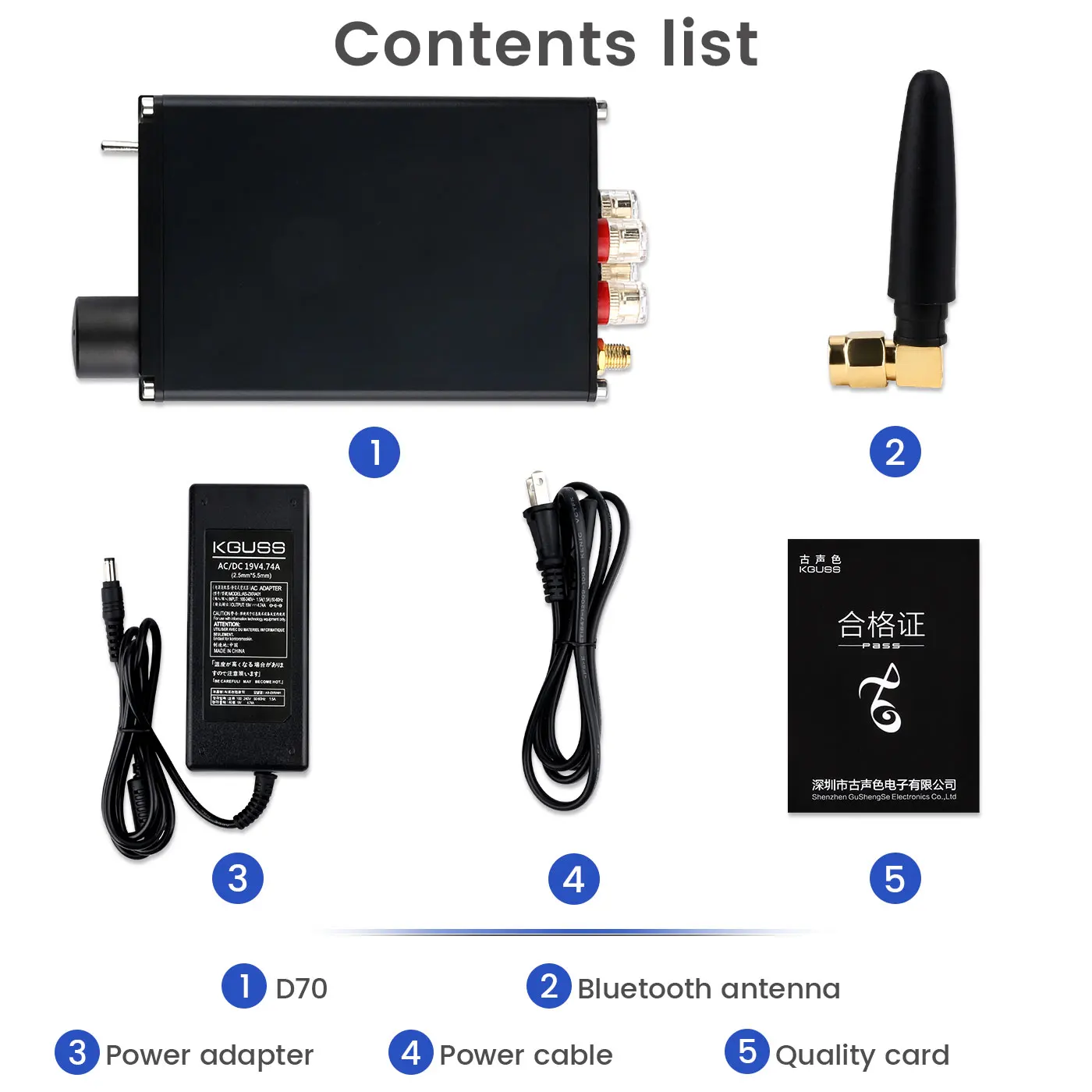 KGUSS D70 MA12070 HIFI 클래스 D 디지털 앰프 Bluetooth 5.0 70W *2 데스크탑 오디오 전력 증폭기