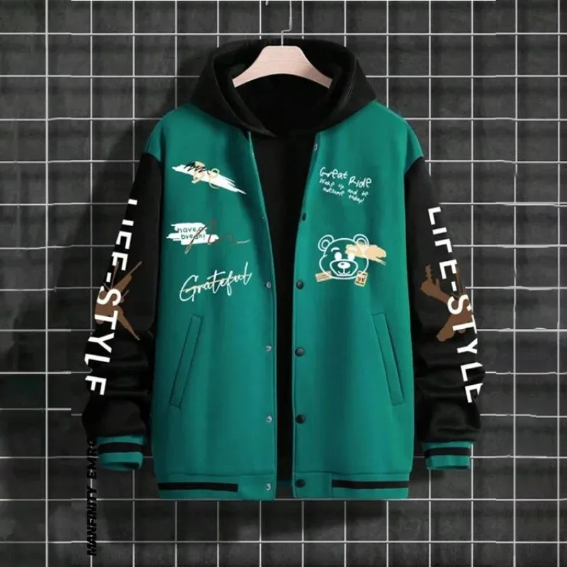 Men's Baseball Jacket Spring Autumn Loose Casual men baseball jacket