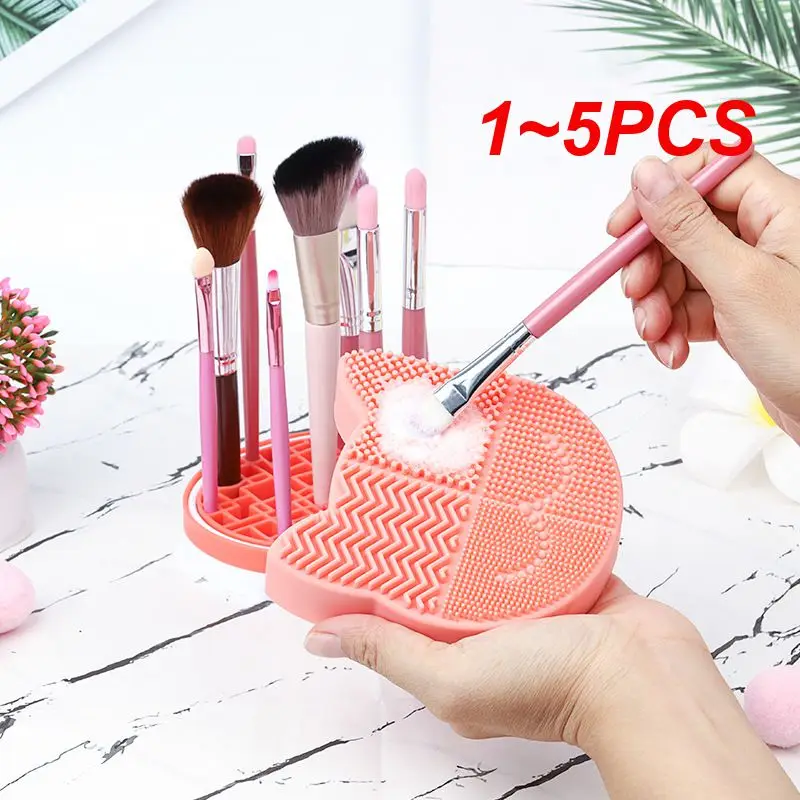 

1~5PCS Creative Cosmetic Brush Cleaning Storage Box Silicone Kitty Makeup Brush Drying Brush Holder Cartoon Beauty Rack