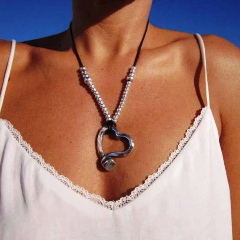

Женское колье с подвеской в виде сердца, в стиле ретро