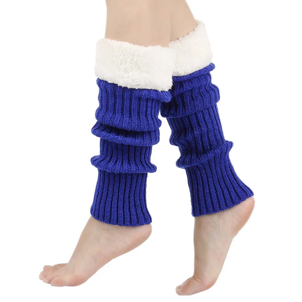 Damen-Beinlinge, Knöchel, Thermo-Winter, warm, Stretch, gestrickt, Slouch, Damen, dicke Wolle, Manschetten, Stiefelsocken, flauschige weibliche Gamasche, haarig – Detail 23