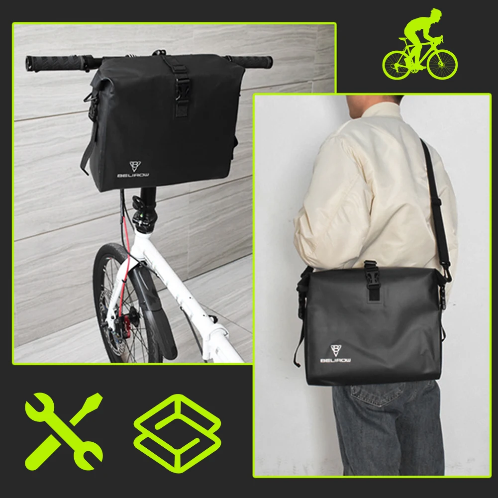 Bicycle Front Bag Waterproof Electric Scooter Seat Bag 9L Cycling Accessories for Mountain Bikes Road Bikes E-Bikes Scooters