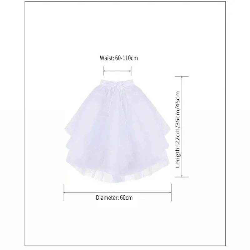 Cosplay Fish-bone Short Skirt White Black Petticoat A-Line Puffy Tutu Skirt Lolita Carmen Slip Liner Cute Girls Wedding Dress