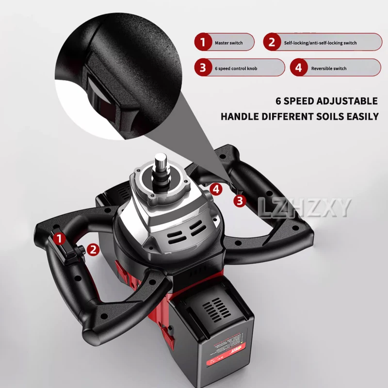 Hole Digging Machine Small high-power Tree Planting Digging Machine Hole Piling ElectricGround Drill 2000W