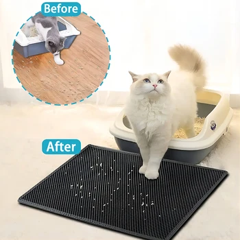 EVA Double Layer Cat Litter Pad Waterproof Non-slip Sand Basin Filter Kitten Dog Washable Easy Cleaning Pet Accessories 1