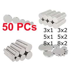 Set of 50 Versatile Round Disc Magnets for DIY, Crafts, and Science Projects (8x1mm(50PCS))