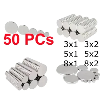 50pcs Round Fridge Magnets- Disc Magnets for DIY, Crafts, Science Projects 3x1 3x2 5x1 5x2 8x1 8x2