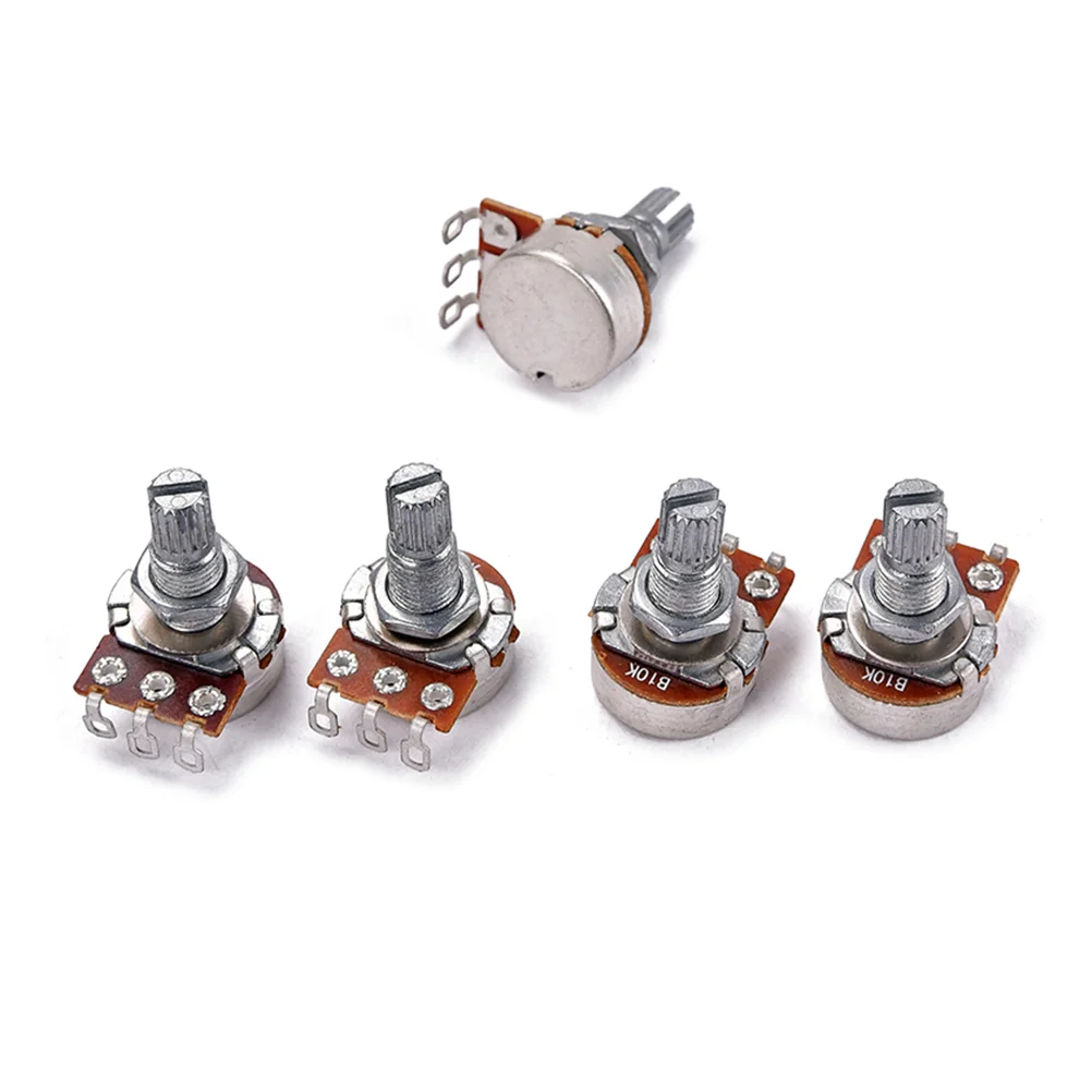 

Full Size Shaft Audio Taper Low Friction Long Knurled Split Potentiometer Bass Pots for Guitar Bass