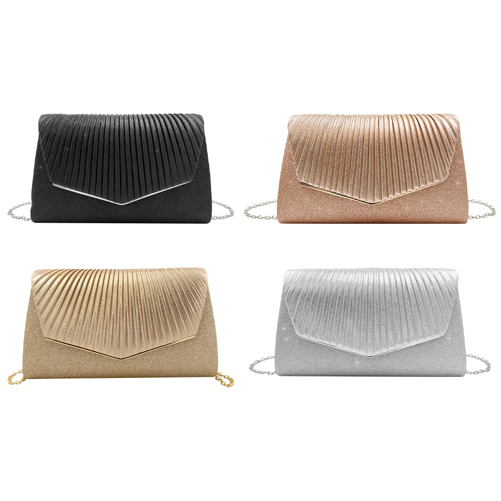 

Женский модный блестящий кошелек на цепочке, сумка на плечо для выпускного вечера, элегантная Великолепная Изысканная простая украшенная Банкетная сумка через плечо