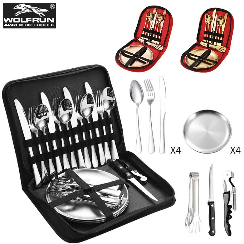 10pcs Stainless Steel Camping Cutlery Set 1