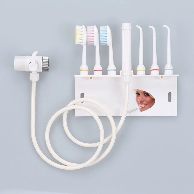 팁 Flosser 수도꼭지 구강 세정기, 물 SPA 제트 치아 클리너 세트, PVC 파이프 칫솔, 치아 미백, 가족 위생