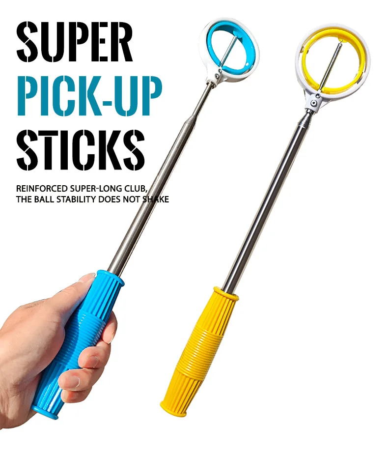 Description Picture 2 of itemGolf Antenna Pickup Rod 8-Section Ball Catcher Telescopic Stainless Steel Ball Stick Double Ring Head Automatic Ball Pickup