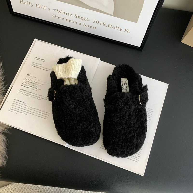 2023 New Women's Wool Slippers Warm Platform Wool Slippers women Slippers Women Sheepskin Slippers Women Shoes Real Wool Lamb