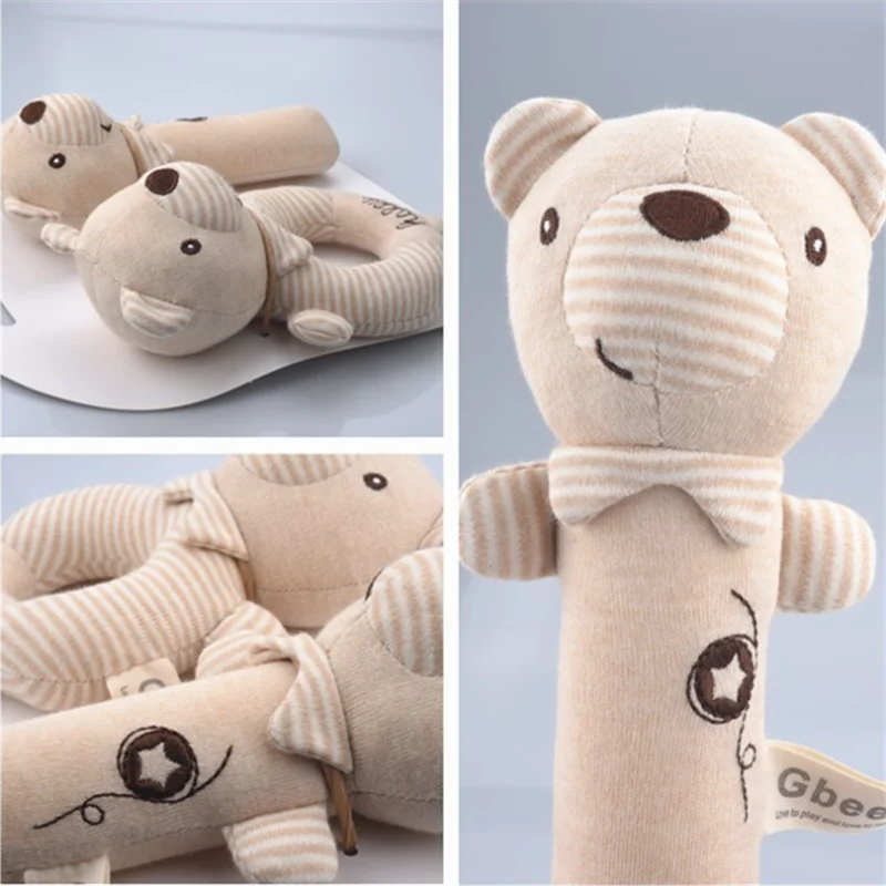 

Baby Rattle Toys Baby Rattles Rabbit Bear Grab Ability Training Toys Infant Stroller Bed Hangings Bell Plush Dolls for Newborn