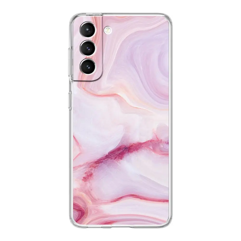 Rose Gold Pink Marble Clear Soft Phone Case Cover