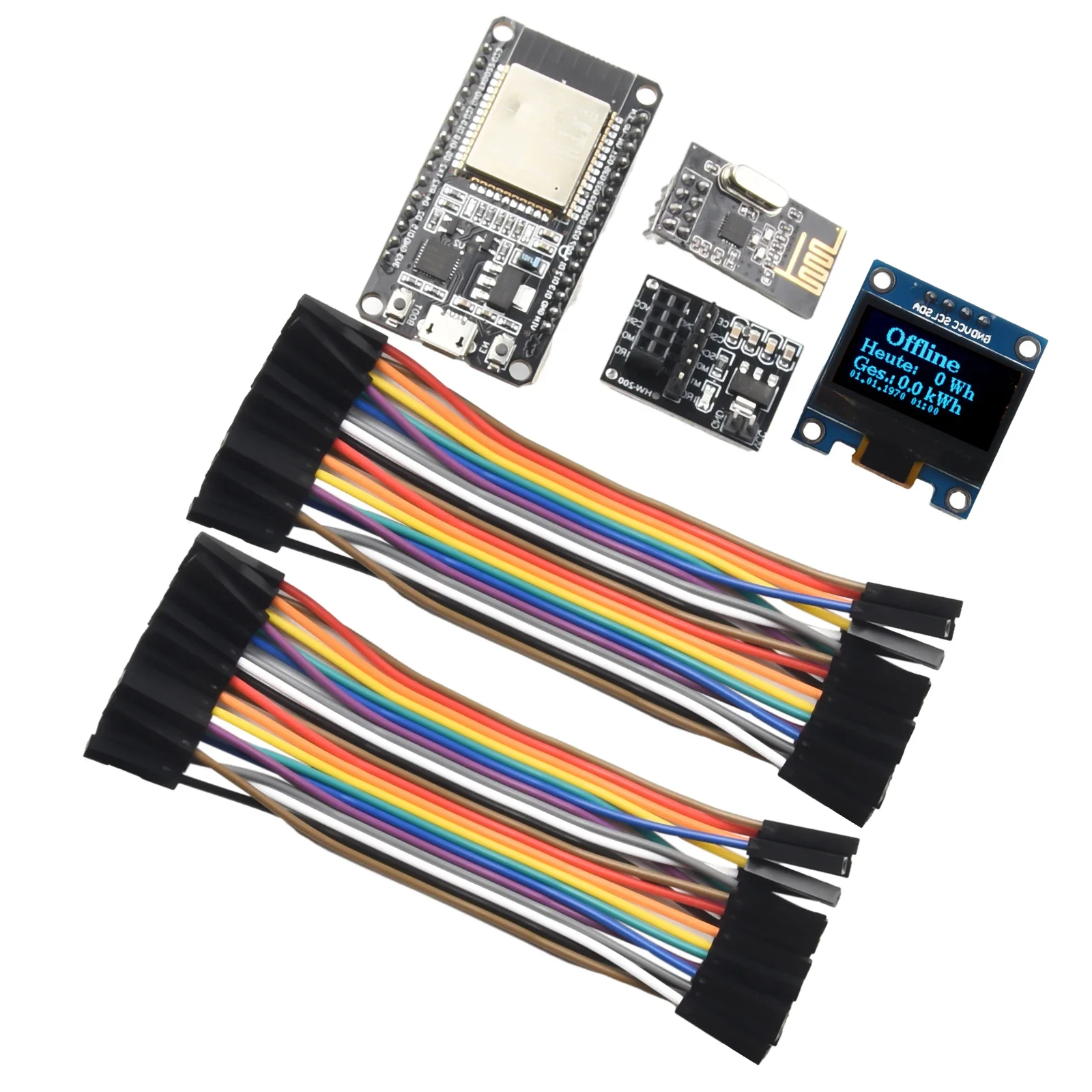 OpenDTU For Hoymiles DIY Kit ESP32+NRF24L01+Cable+ Display+Module + Socket Plug-and-play Ready For Hoymiles Inverters opendtu kit