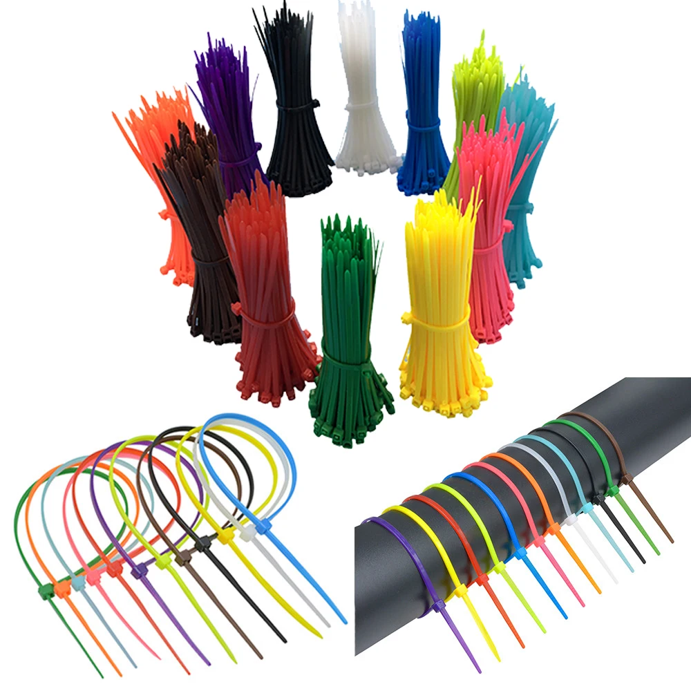 

100pcs Self Locking Nylon Cable Ties 2.5 x 200mm Plastic Zip Tie Band Wire Binding Wrap Straps Self-locking Cable Ties