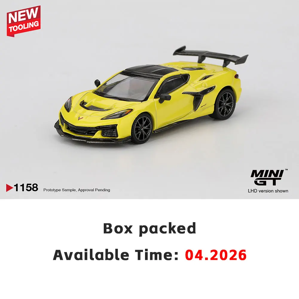 프리세일 MINIGT 1/64 다이캐스트 모델카 쉐보레 코르벳 ZR1 액셀러레이트 블리스터 패키징 고성능 모델 컬렉션