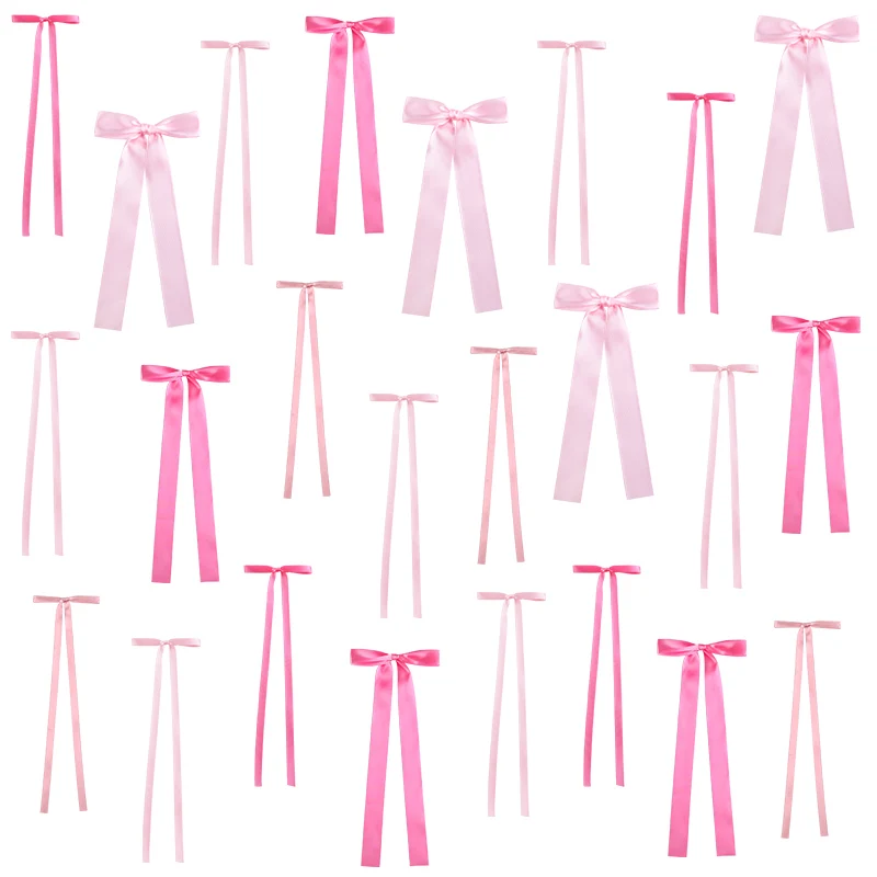 20/40 Stück Rosa Schleifen-Wanddekoration, Gemischte Größen, Bandschleifen-Girlande für Kinder, Mädchen, Geburtstagsfeiern, Hochzeiten, DIY-Kuchendekoration, Gastgeschenke – Detail 4