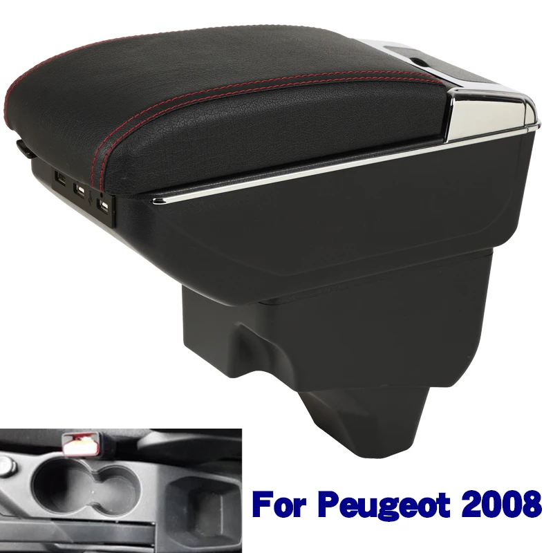 

Подлокотник для Peugeot 2008, подлокотник для Peugeot 208, 2019, 2020, аксессуары для хранения деталей интерьера