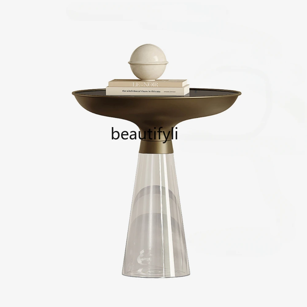 

Light Luxury Tempered Glass Side Table Living Room Home Nordic Modern Table Small round Table