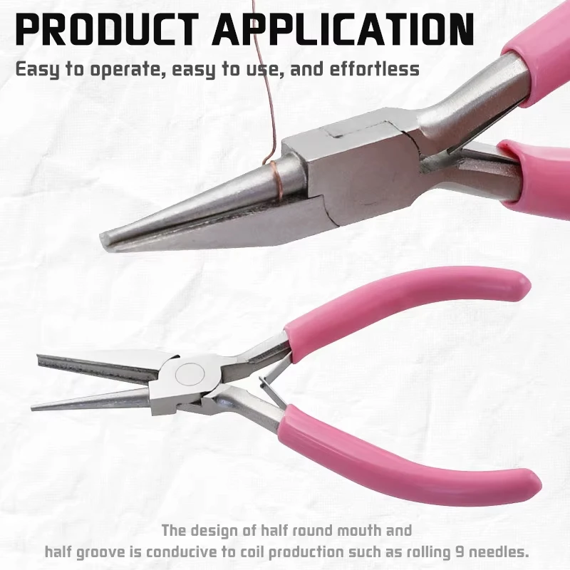 Mini 5Inch Round Concave Pliers Wire Looping Precision For DIY Jewelry Making