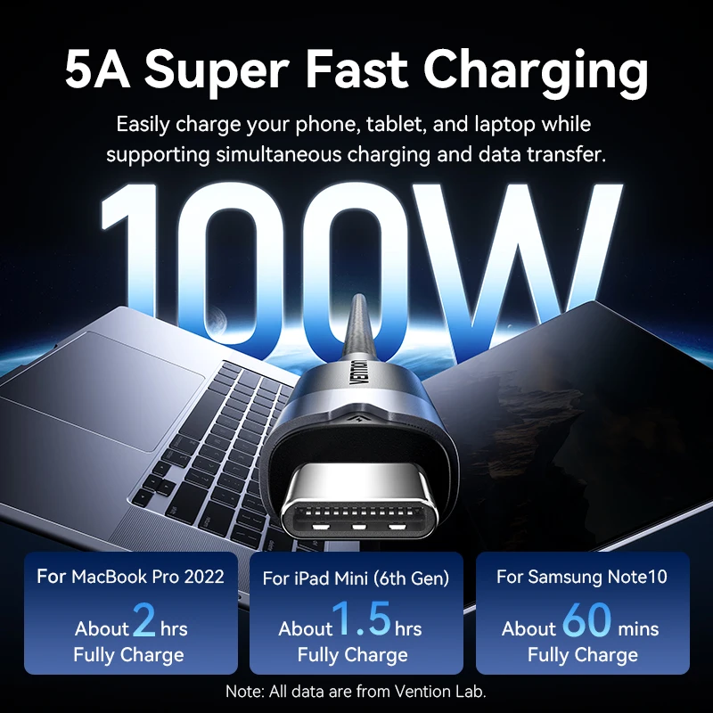 Vention 100W USB-C Fast Charging Cable