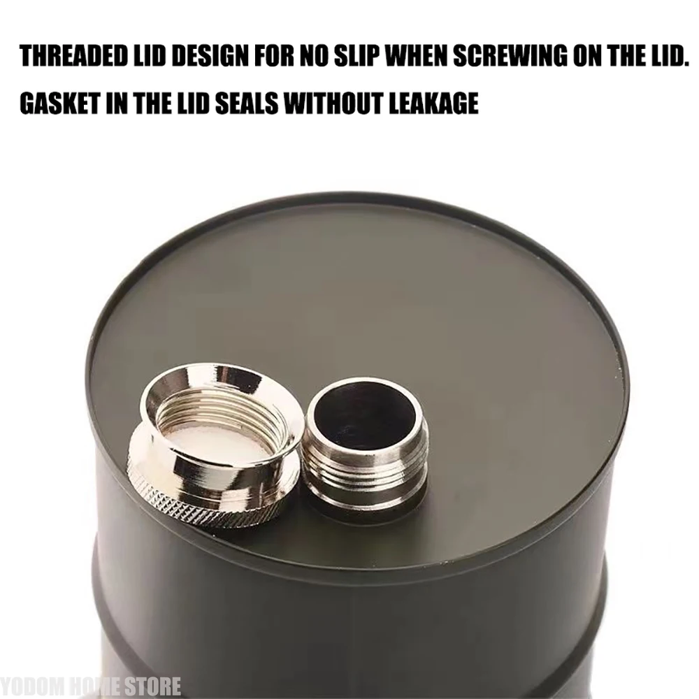 25온스 위스키 배럴 모양 플라스크 304 스테인리스 스틸 휴대용 물병, 야외 활동에 이상적, 남성 선물로 적합